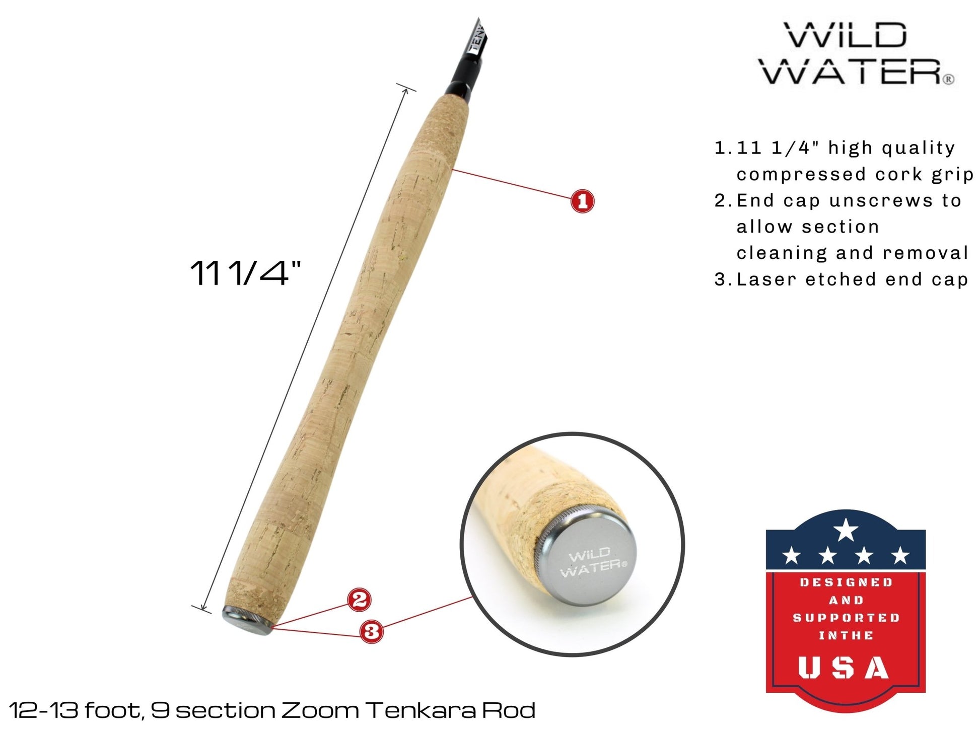 Wild Water Fly Fishing 12' - 13' Zoom Tenkara Rod - Angler's Pro Tackle & Outdoors