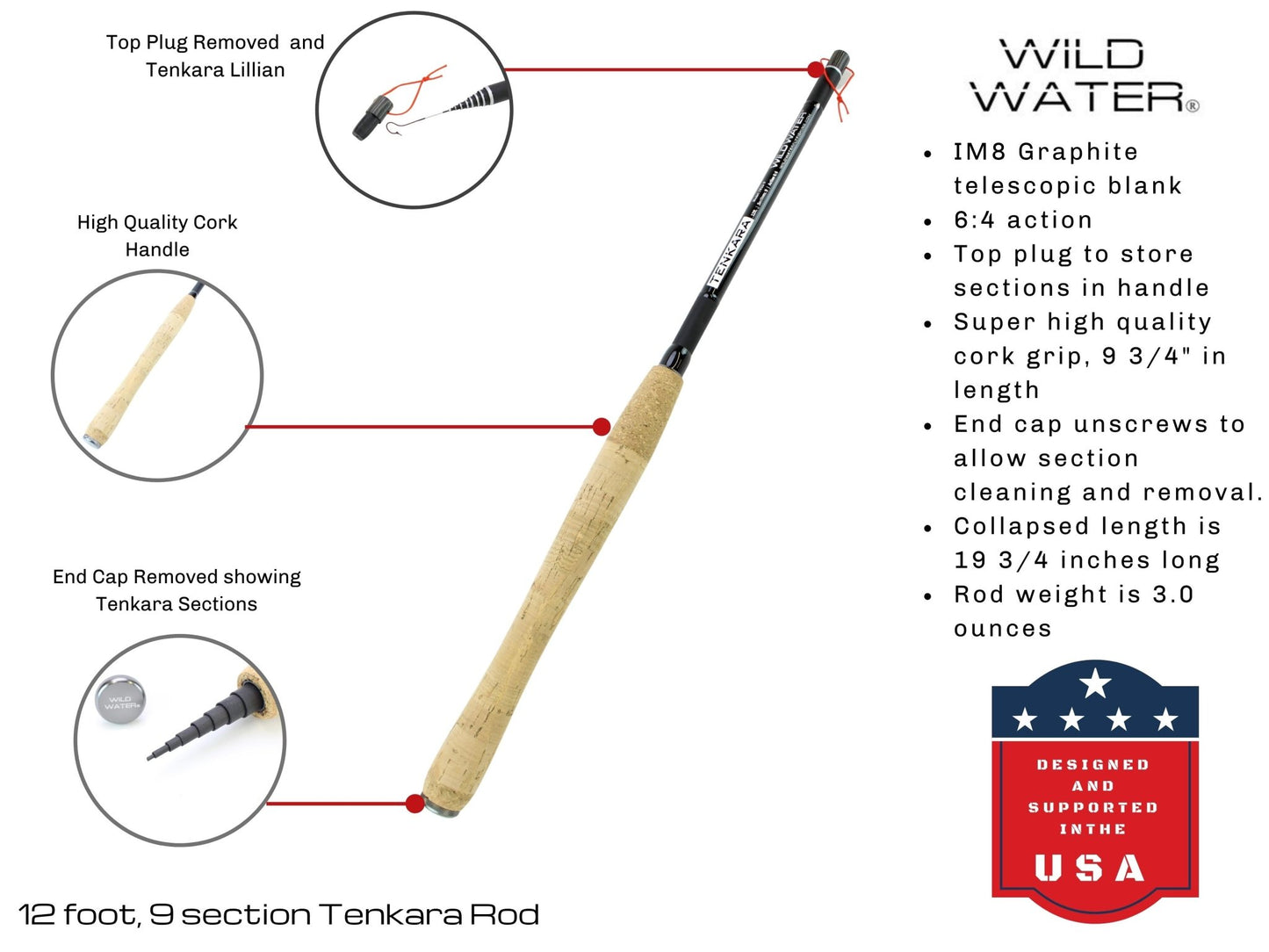 Wild Water Fly Fishing 12' Tenkara Rod - Angler's Pro Tackle & Outdoors