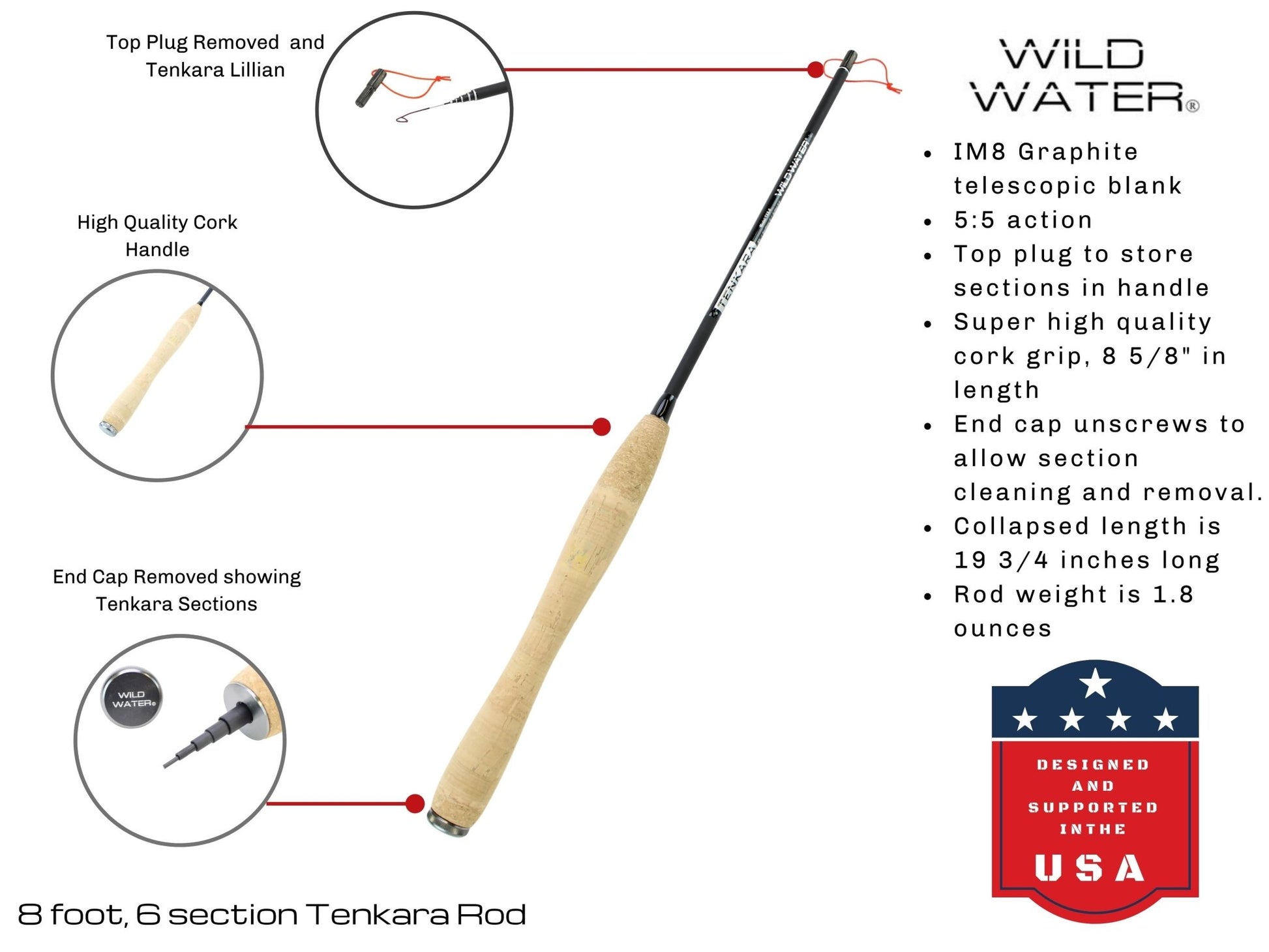 Wild Water Fly Fishing 8' Tenkara Rod - Angler's Pro Tackle & Outdoors