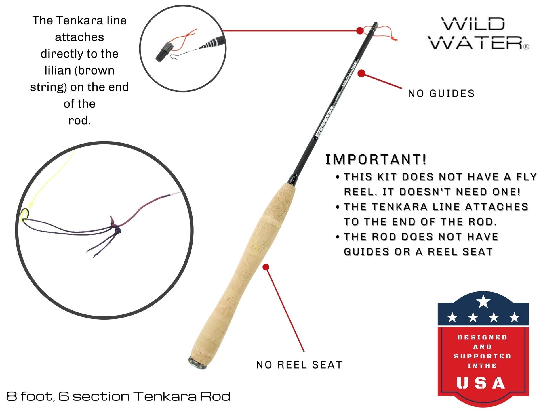 Wild Water Fly Fishing 8' Tenkara Rod - Angler's Pro Tackle & Outdoors