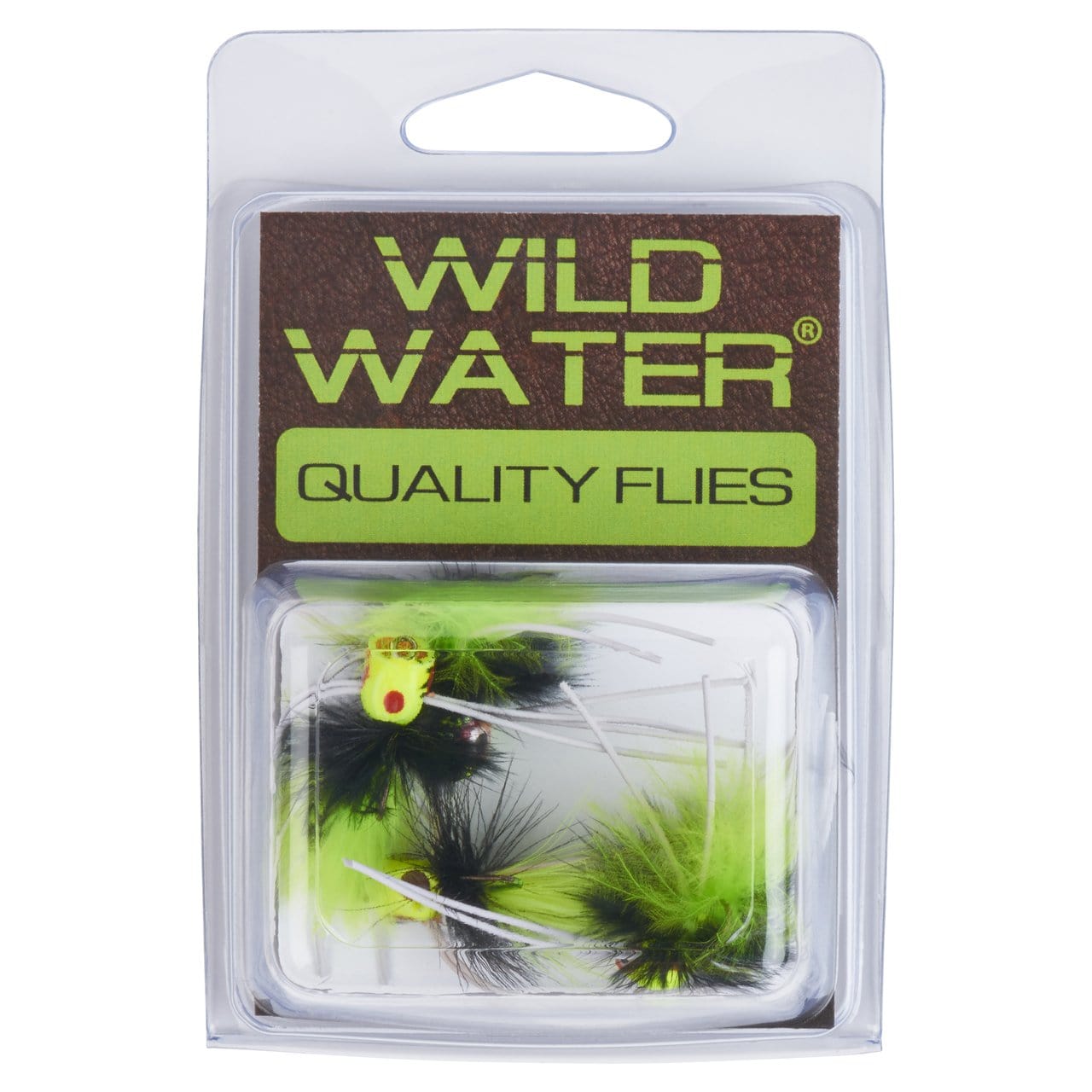 Wild Water Fly Fishing Black and Chartreuse Concave Face Mini Panfish Popper, Size 10, Qty 4 - Angler's Pro Tackle & Outdoors