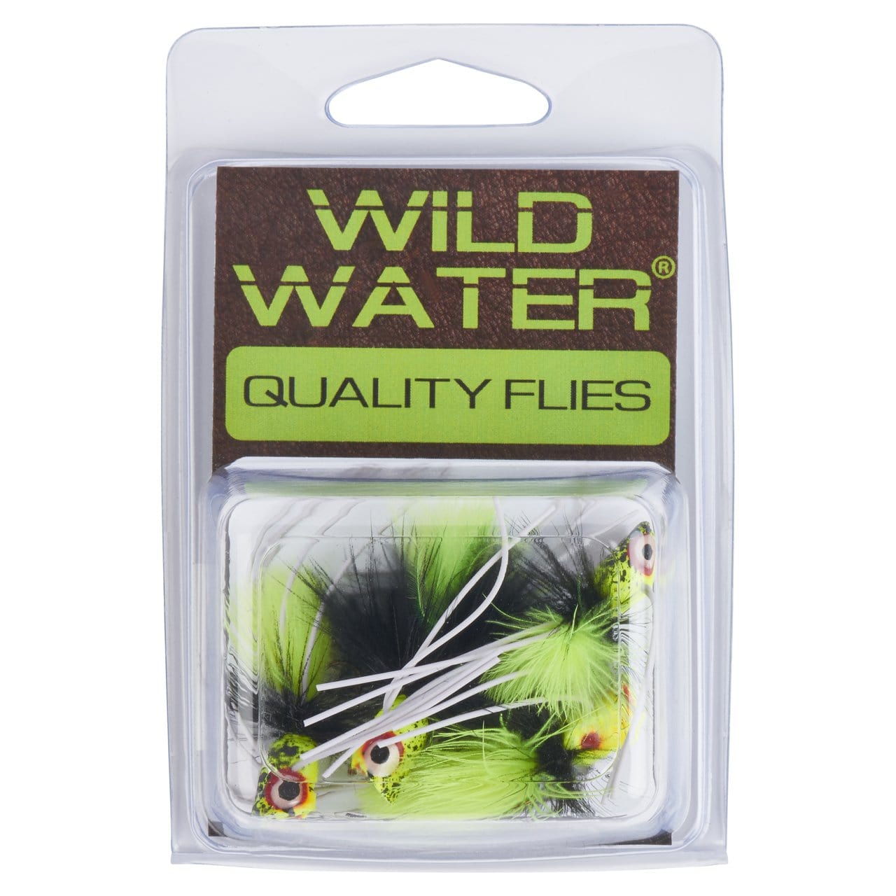 Wild Water Fly Fishing Black and Chartreuse Concave Face Mini Panfish Popper, Size 8, Qty. 4 - Angler's Pro Tackle & Outdoors