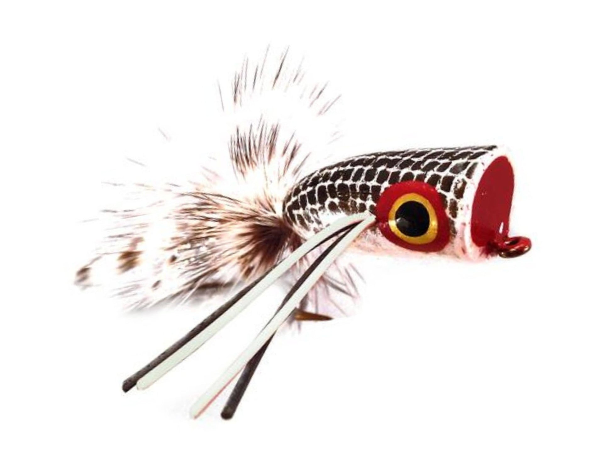 Wild Water Fly Fishing Black and White Bass Popper, Size 2, Qty. 4 - Angler's Pro Tackle & Outdoors