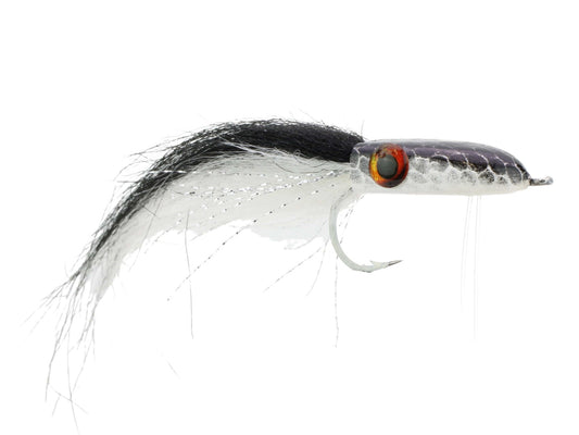 Wild Water Fly Fishing Black and White Snake Head Popper, Size 2/0, Qty. 2 - Angler's Pro Tackle & Outdoors