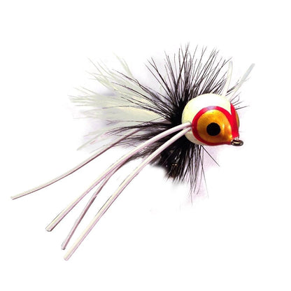 Wild Water Fly Fishing Black and White Spherical Body Popper, Size 10, Qty. 4 - Angler's Pro Tackle & Outdoors
