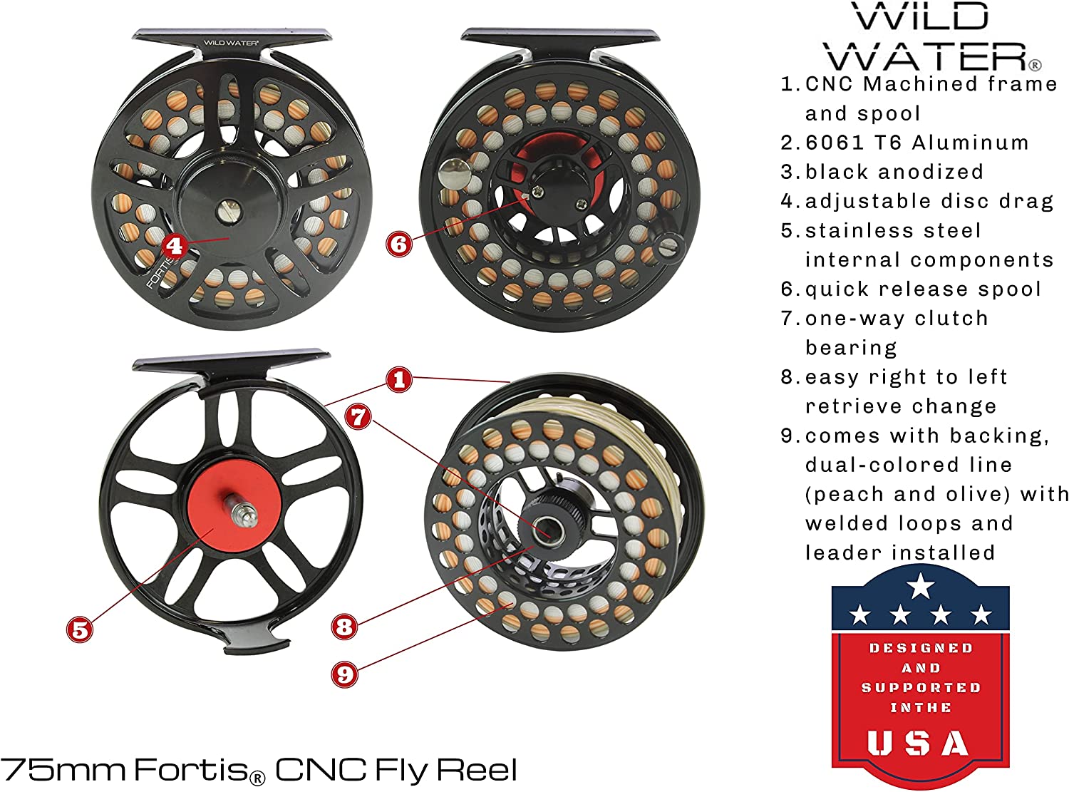 Wild Water Fly Fishing Combo with CNC Fly Reel, 5 ft 6 in 3 wt Rod - Angler's Pro Tackle & Outdoors