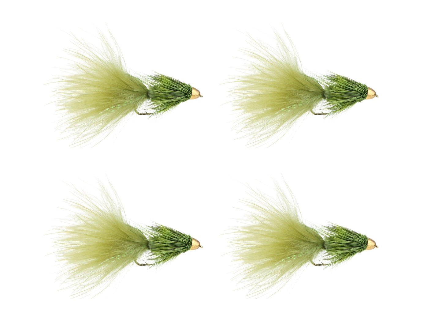Wild Water Fly Fishing Cone Head Olive Wooly Bugger, Size 8, Qty. 4 - Angler's Pro Tackle & Outdoors