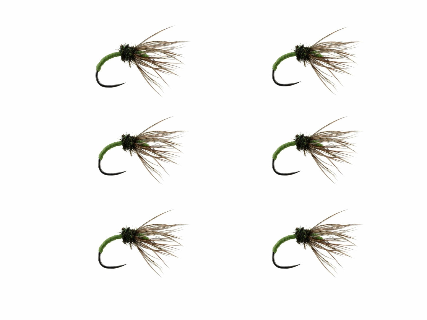 Wild Water Fly Fishing Olive Sakasa Kebari Tenkara Fly, size 12, qty. 6 - Angler's Pro Tackle & Outdoors