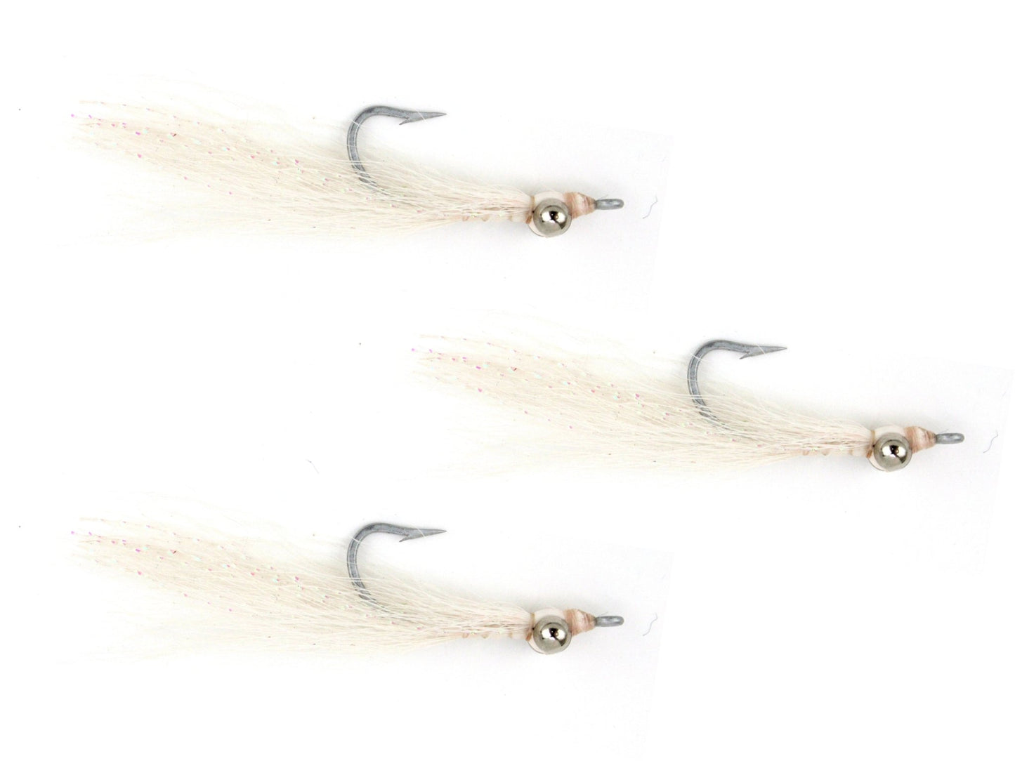 Wild Water Fly Fishing White Sea Trout Heavy Clouser Deep Diving Minnow, Size 2, Qty. 3 - Angler's Pro Tackle & Outdoors