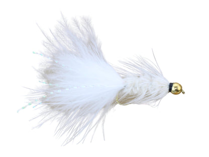Wild Water Fly Fishing White Wooly Bugger w/ Bead Head, Size 10, Qty. 6 - Angler's Pro Tackle & Outdoors