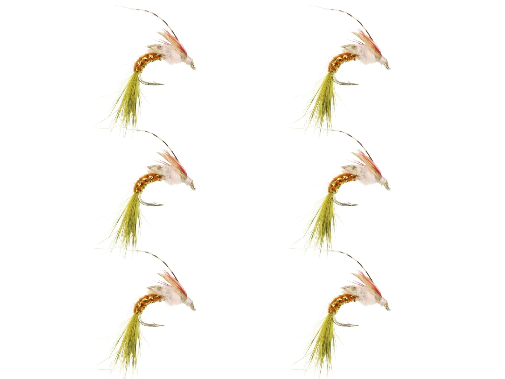 Wild Water Fly Fishing Woven Brown and Olive Caddis, Size 10, Qty. 6 - Angler's Pro Tackle & Outdoors