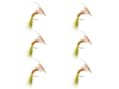 Wild Water Fly Fishing Woven Brown and Olive Caddis, Size 10, Qty. 6 - Angler's Pro Tackle & Outdoors
