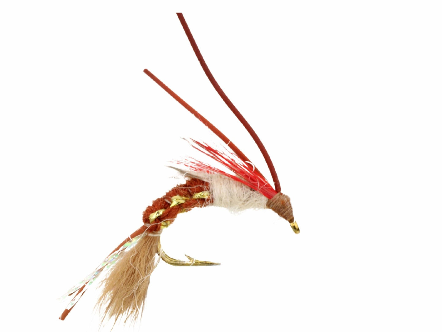 Wild Water Fly Fishing Woven Brown Caddis with Rubber Legs, Size 10, Qty. 6 - Angler's Pro Tackle & Outdoors