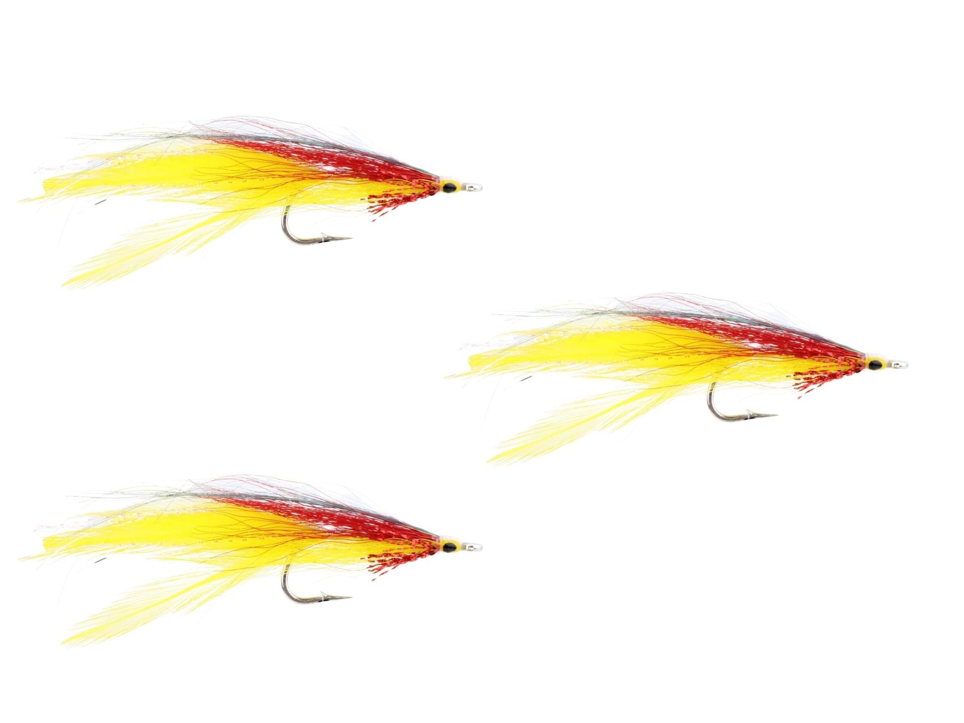 Wild Water Fly Fishing Yellow and Red Deceiver, size 2/0, qty. 3 - Angler's Pro Tackle & Outdoors