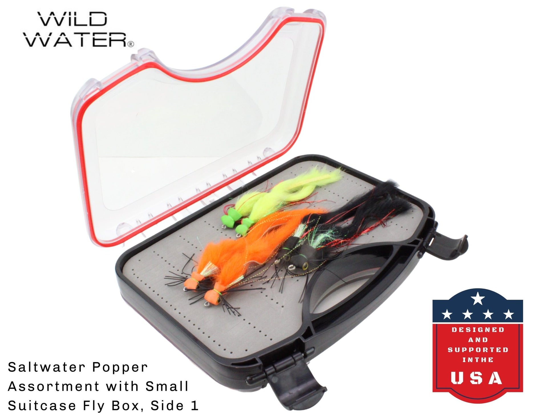 Wild Water Large Foam Popper Assortment, 12 Flies with Wild Water's Small Fly Suitcase - Angler's Pro Tackle & Outdoors