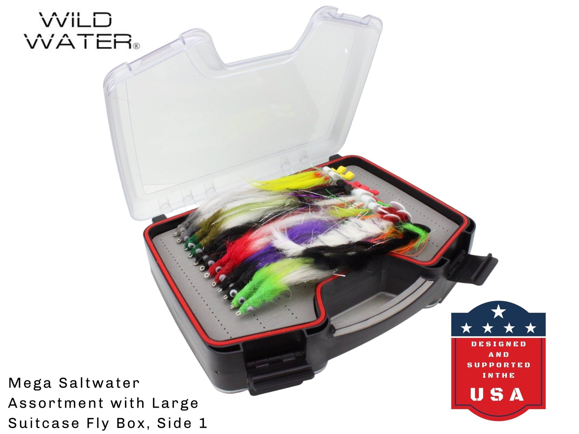 Wild Water Mega Assortment, 60 Flies with Wild Water's Large Fly Suitcase - Angler's Pro Tackle & Outdoors