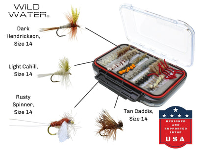 Wild Water Most Popular Flies Mega Assortment, 120 Flies with Large Fly Box - Angler's Pro Tackle & Outdoors