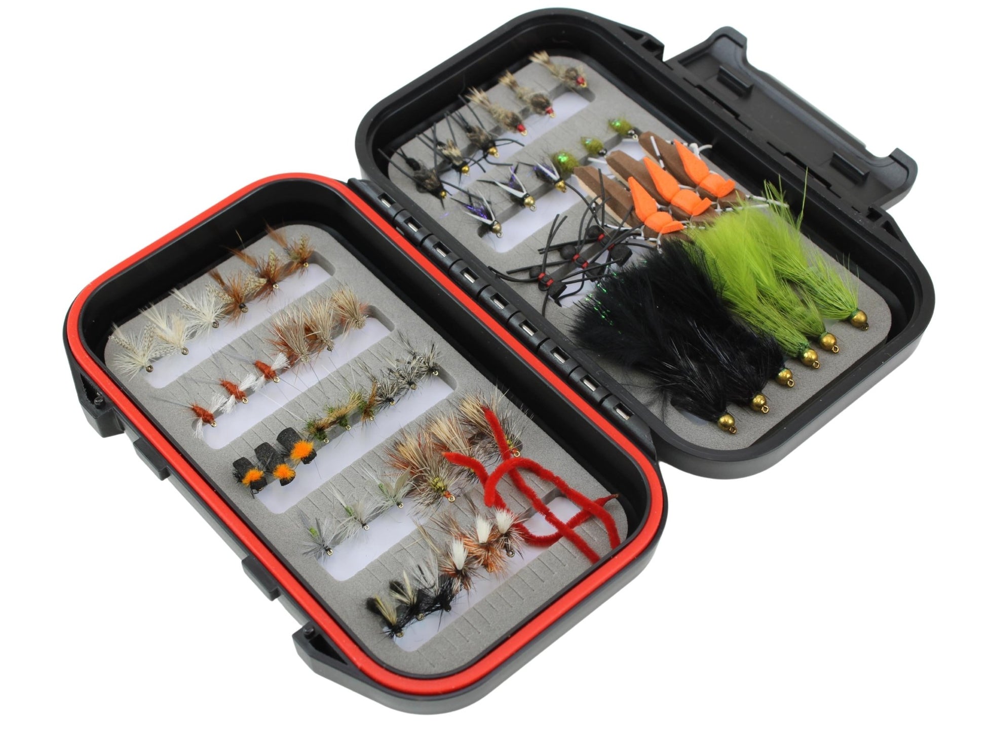 Wild Water Most Popular Flies Mini-Mega Assortment, 60 Flies with Small Fly Box - Angler's Pro Tackle & Outdoors