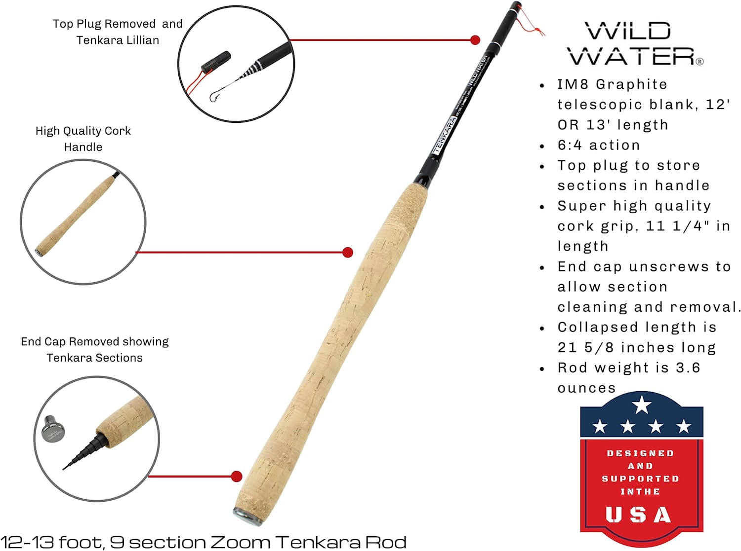 Wild Water Tenkara Zoom Fly Fishing Kit 12-13 ft Rod - Angler's Pro Tackle & Outdoors