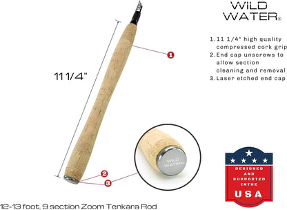 Wild Water Tenkara Zoom Fly Fishing Kit 12-13 ft Rod - Angler's Pro Tackle & Outdoors