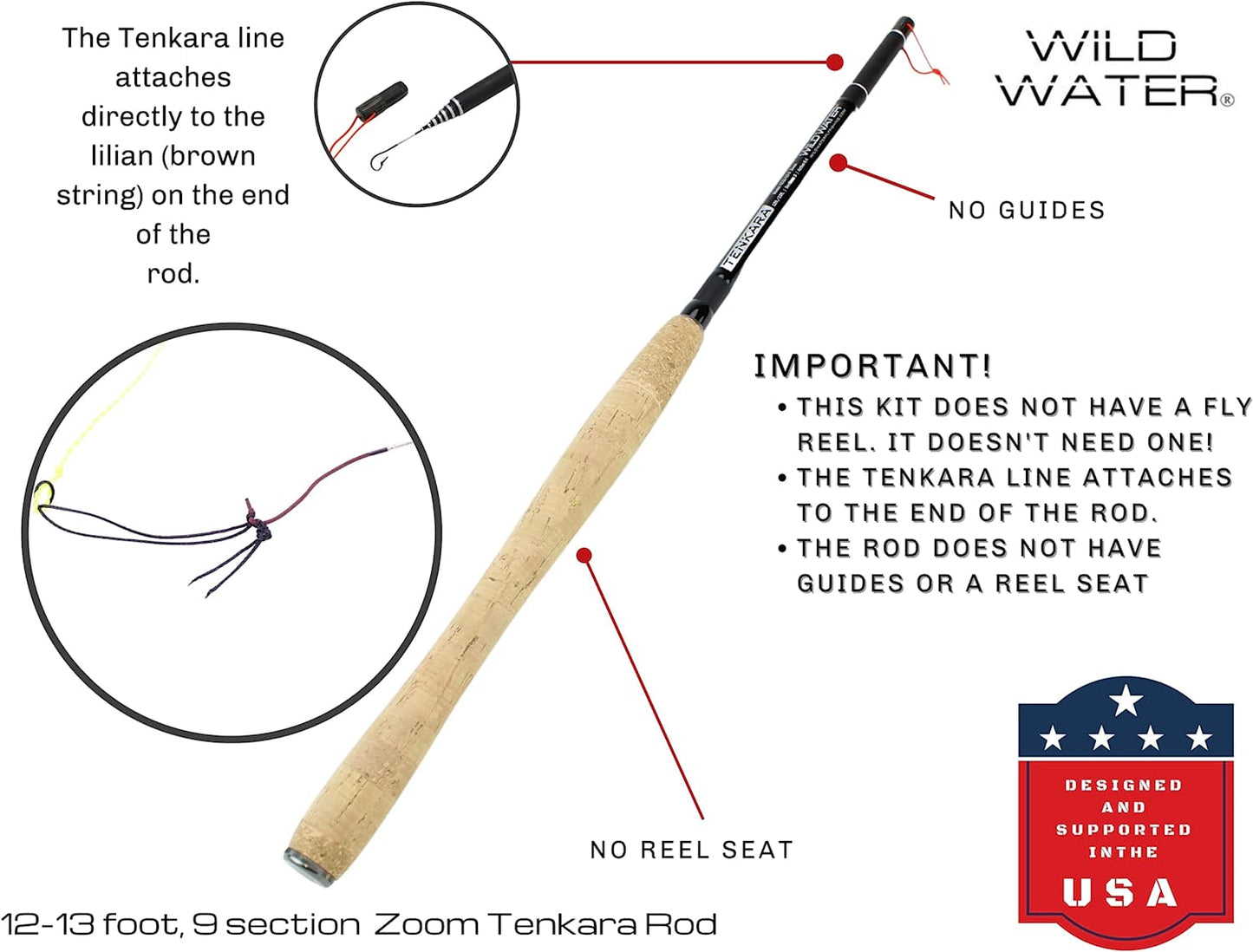 Wild Water Tenkara Zoom Fly Fishing Kit 12-13 ft Rod - Angler's Pro Tackle & Outdoors