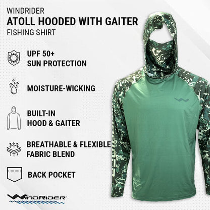 WindRider - 2 Pack Atoll Hooded Shirt with Gaiter - Angler's Pro Tackle & Outdoors