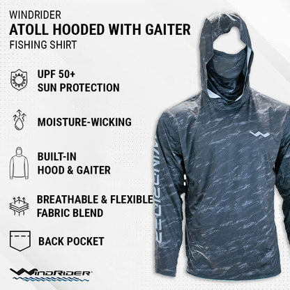 WindRider - 2 Pack Atoll Hooded Shirt with Gaiter - Angler's Pro Tackle & Outdoors