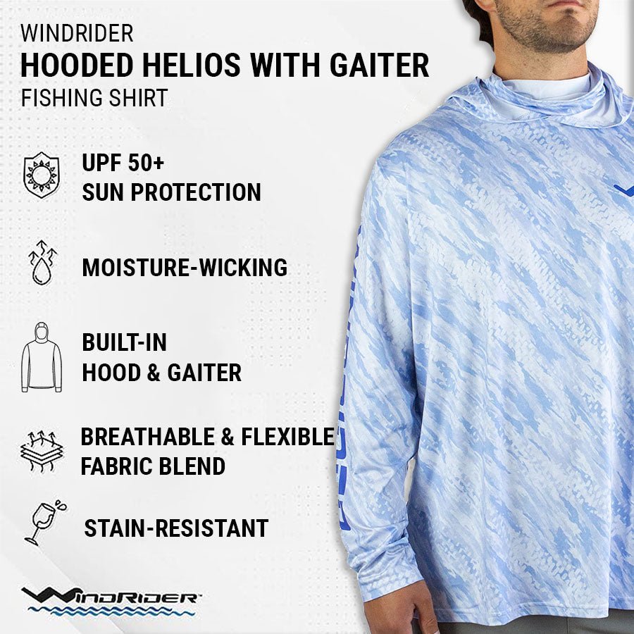 WindRider - Hooded Helios Fishing Shirts with Gaiter - Angler's Pro Tackle & Outdoors