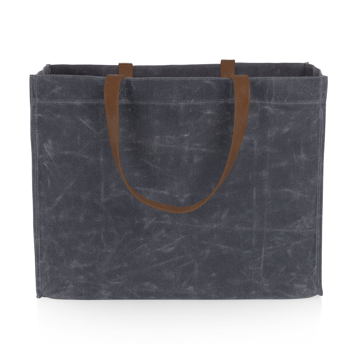 Picnic Time Market Waxed Canvas Tote with Leatherette Handles