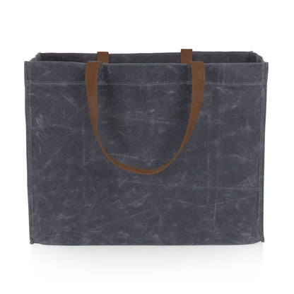Picnic Time Market Waxed Canvas Tote with Leatherette Handles