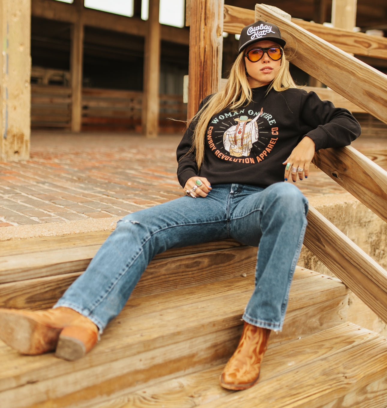 "Woman On Fire" Cowboy Revolution Premium Unisex Hoodie - Angler's Pro Tackle & Outdoors