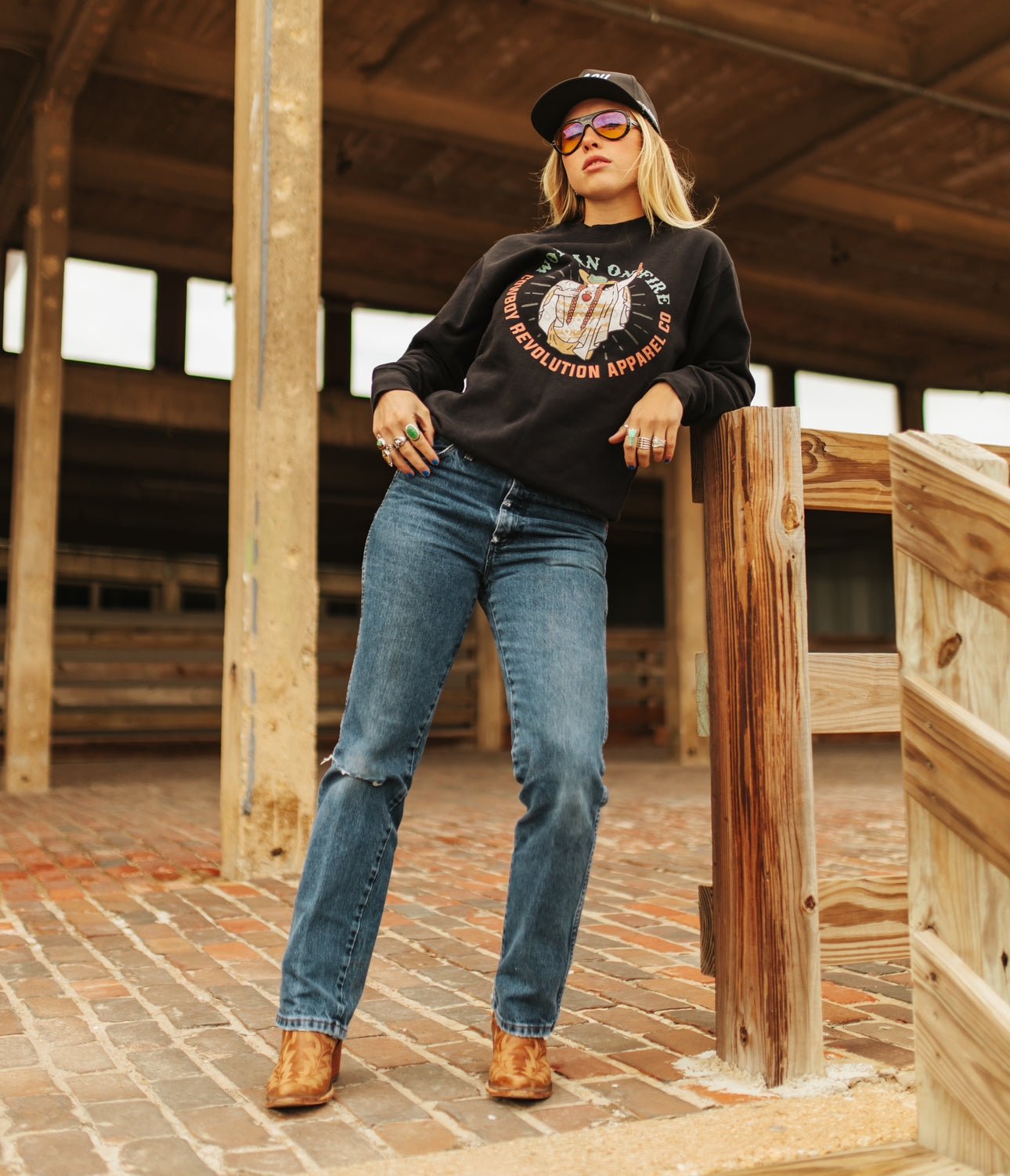 "Woman On Fire" Cowboy Revolution Premium Unisex Hoodie - Angler's Pro Tackle & Outdoors