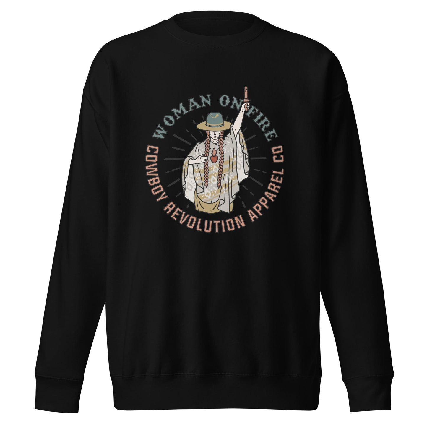 "Woman On Fire" Cowboy Revolution Unisex Premium Sweatshirt - Angler's Pro Tackle & Outdoors