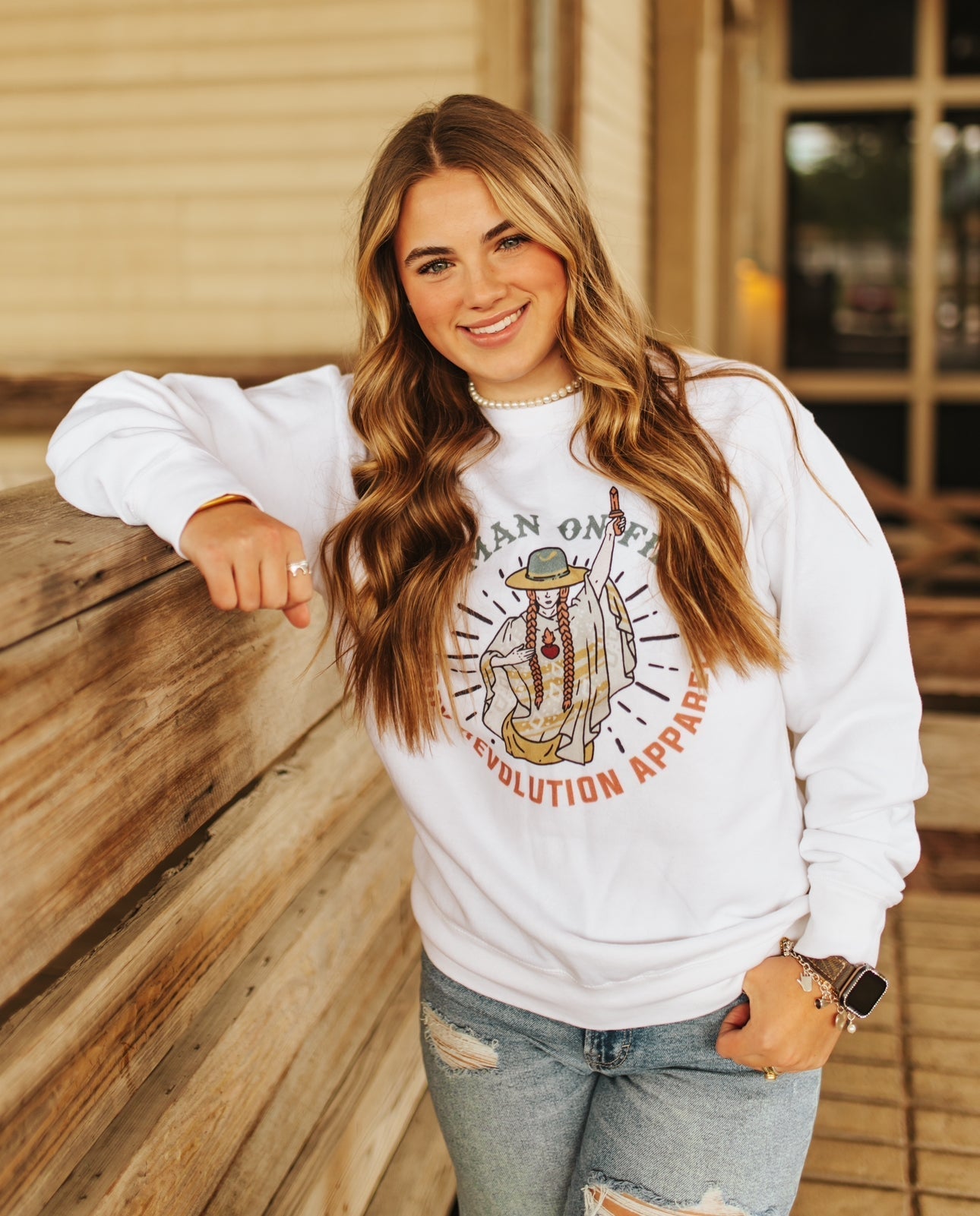 "Woman On Fire" Cowboy Revolution Unisex Premium Sweatshirt - Angler's Pro Tackle & Outdoors