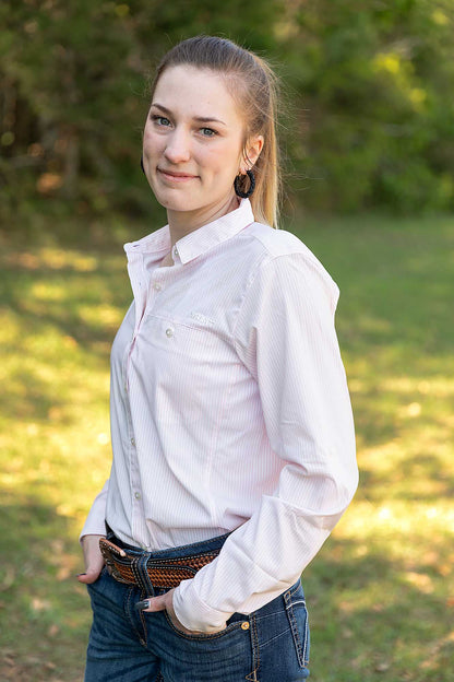 Women's VentTek Stretch Shirt, Strawberry Stripe