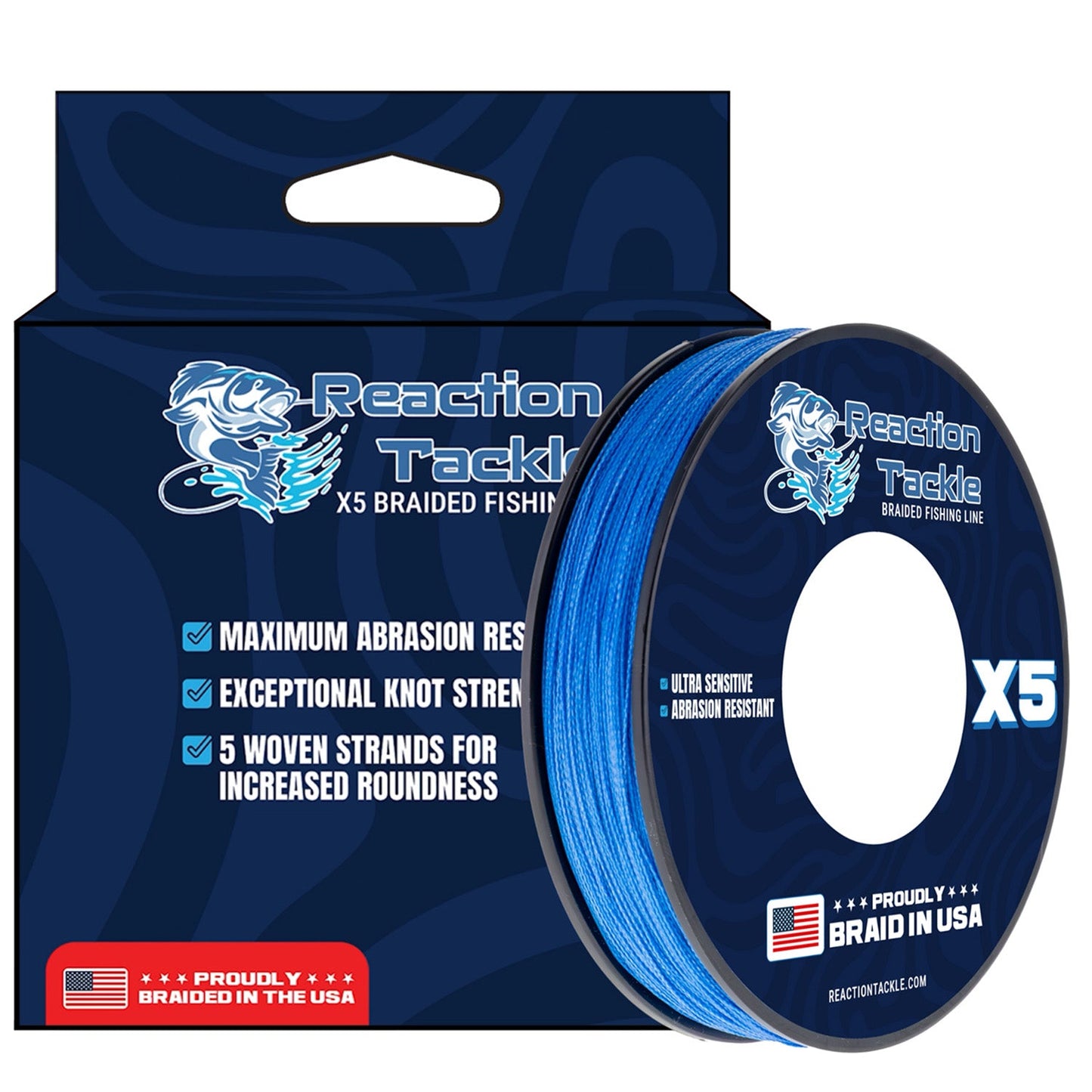 Reaction Tackle BRAIDED IN THE USA Fishing Line- 5X- NEW