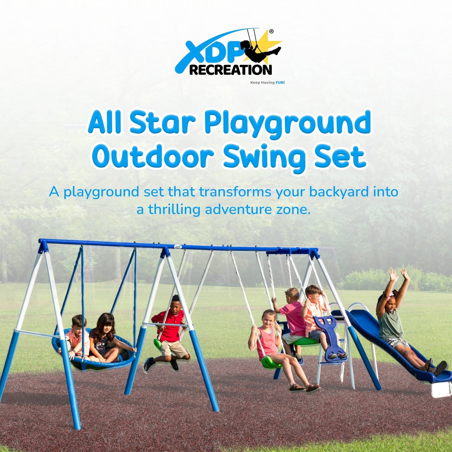 XDP Recreation All Star Playground Outdoor Swing Set, Rider, Super Disc & Slide - Angler's Pro Tackle & Outdoors