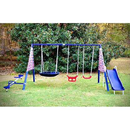 XDP Recreation Freedom Fun Play Swing Set w/See Saw, Super Disc, Swings, & Slide - Angler's Pro Tackle & Outdoors