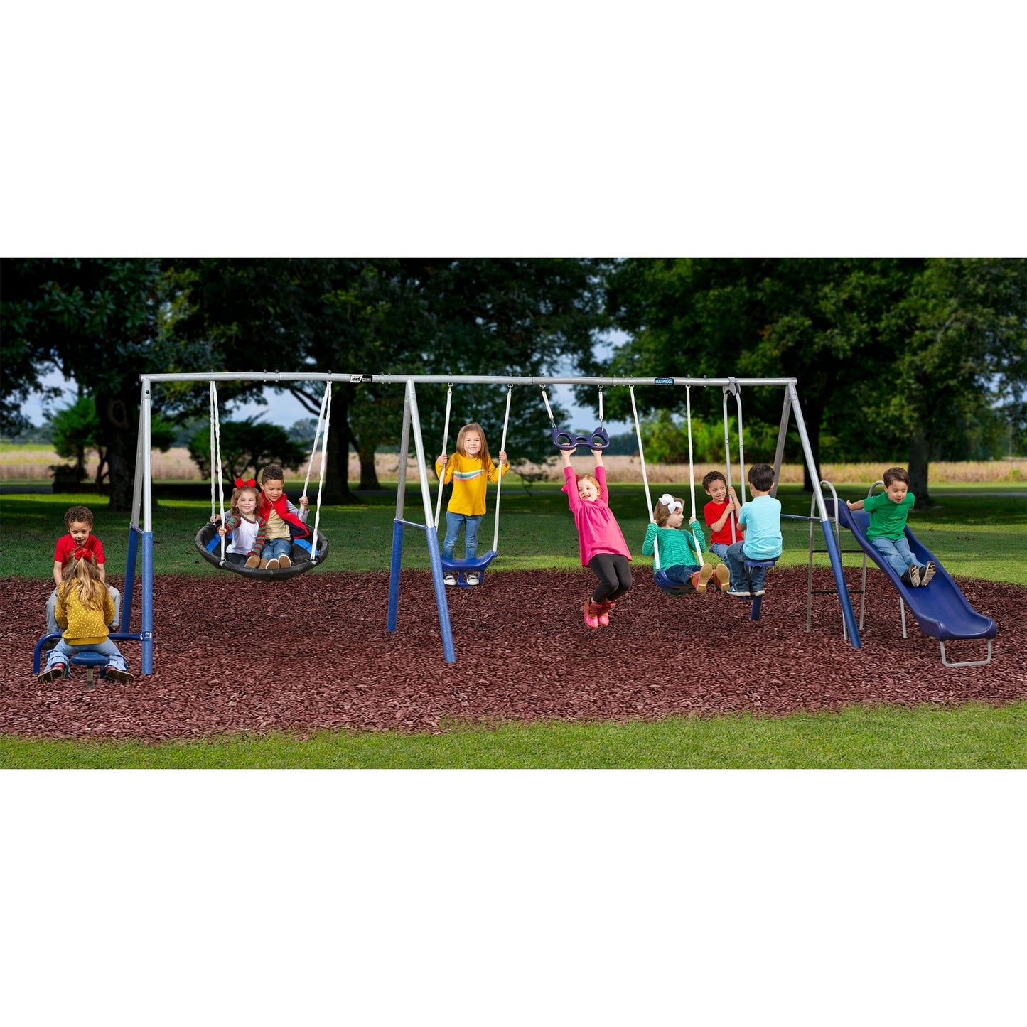 XDP Recreation Fun All Mighty Swing Set w/See Saw, Super Disc, Swings, & Slide - Angler's Pro Tackle & Outdoors