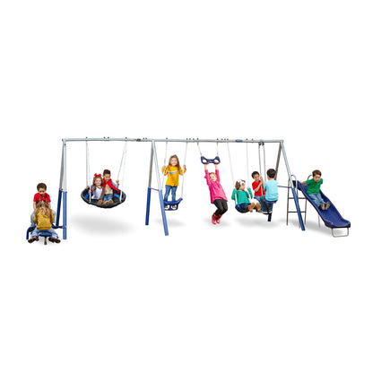 XDP Recreation Fun All Mighty Swing Set w/See Saw, Super Disc, Swings, & Slide - Angler's Pro Tackle & Outdoors