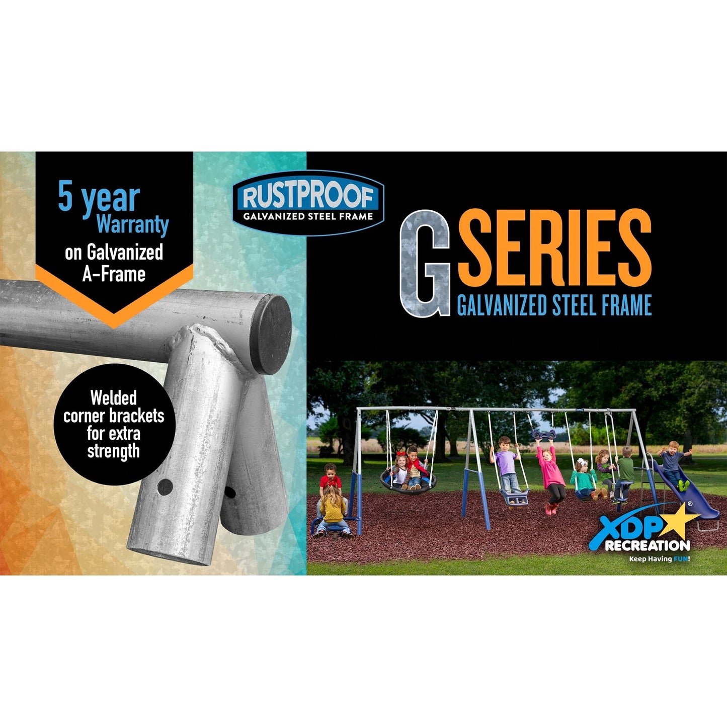 XDP Recreation Fun All Mighty Swing Set w/See Saw, Super Disc, Swings, & Slide - Angler's Pro Tackle & Outdoors