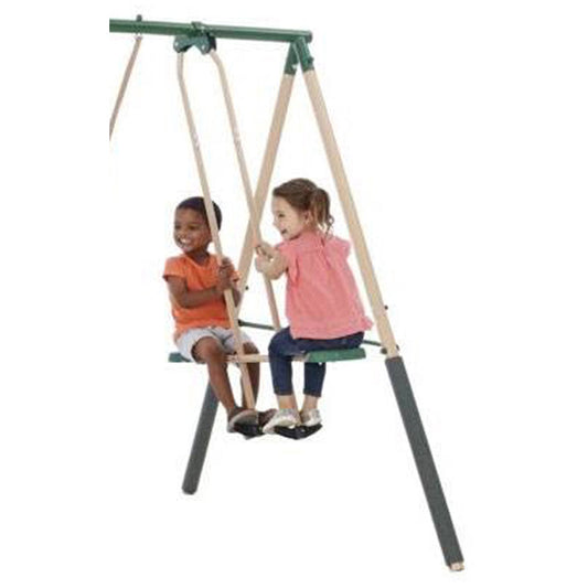 XDP Recreation Outdoor Central Park Swing Set w/ Slide, Glider, & Trapeze, Green - Angler's Pro Tackle & Outdoors