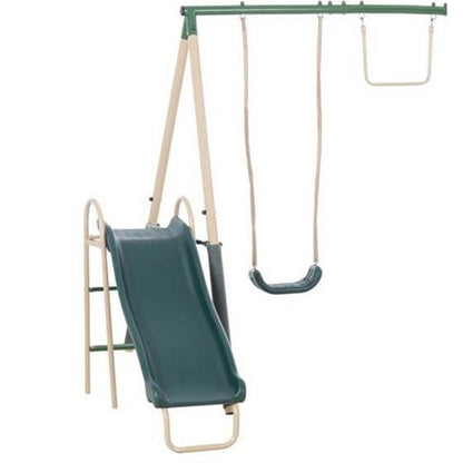 XDP Recreation Outdoor Central Park Swing Set w/ Slide, Glider, & Trapeze, Green - Angler's Pro Tackle & Outdoors