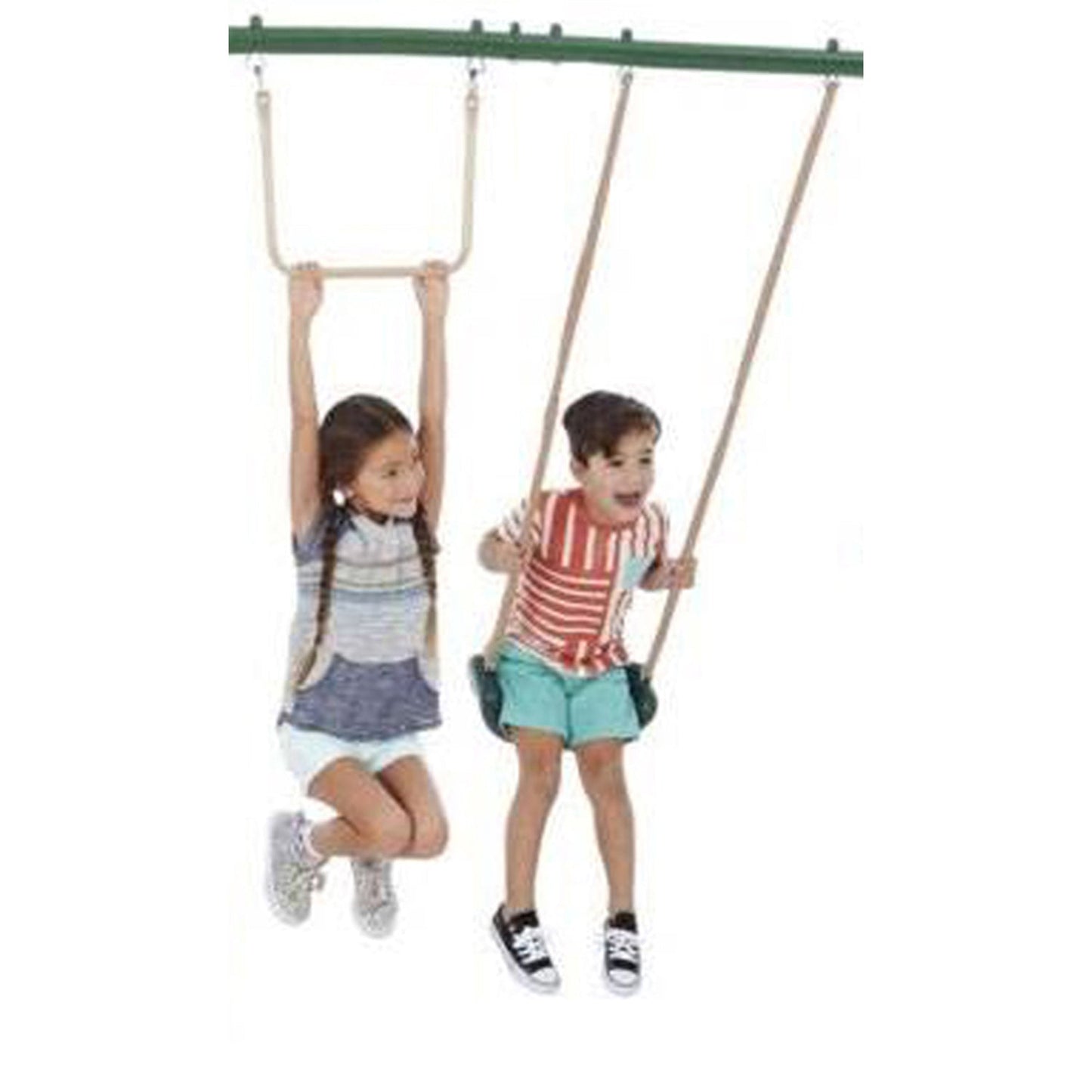 XDP Recreation Outdoor Central Park Swing Set w/ Slide, Glider, & Trapeze, Green - Angler's Pro Tackle & Outdoors