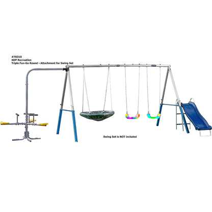 XDP Recreation Triple Fun Go Round 360 Degree Outdoor Spin Kids Playground Ride - Angler's Pro Tackle & Outdoors