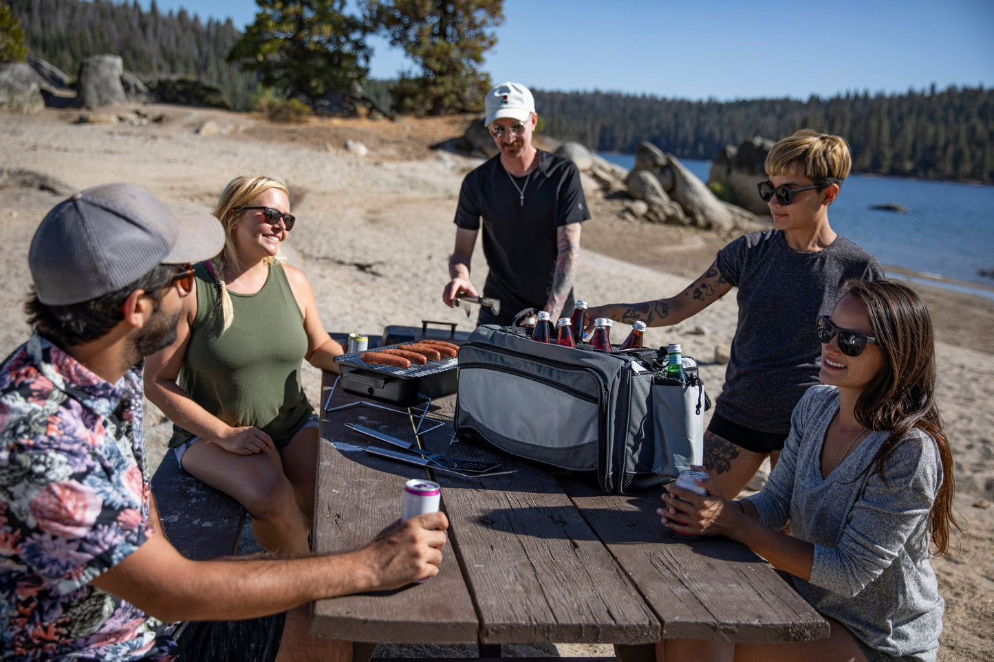 Picnic Time Vulcan Portable Propane Grill & Cooler Tote with Trolley