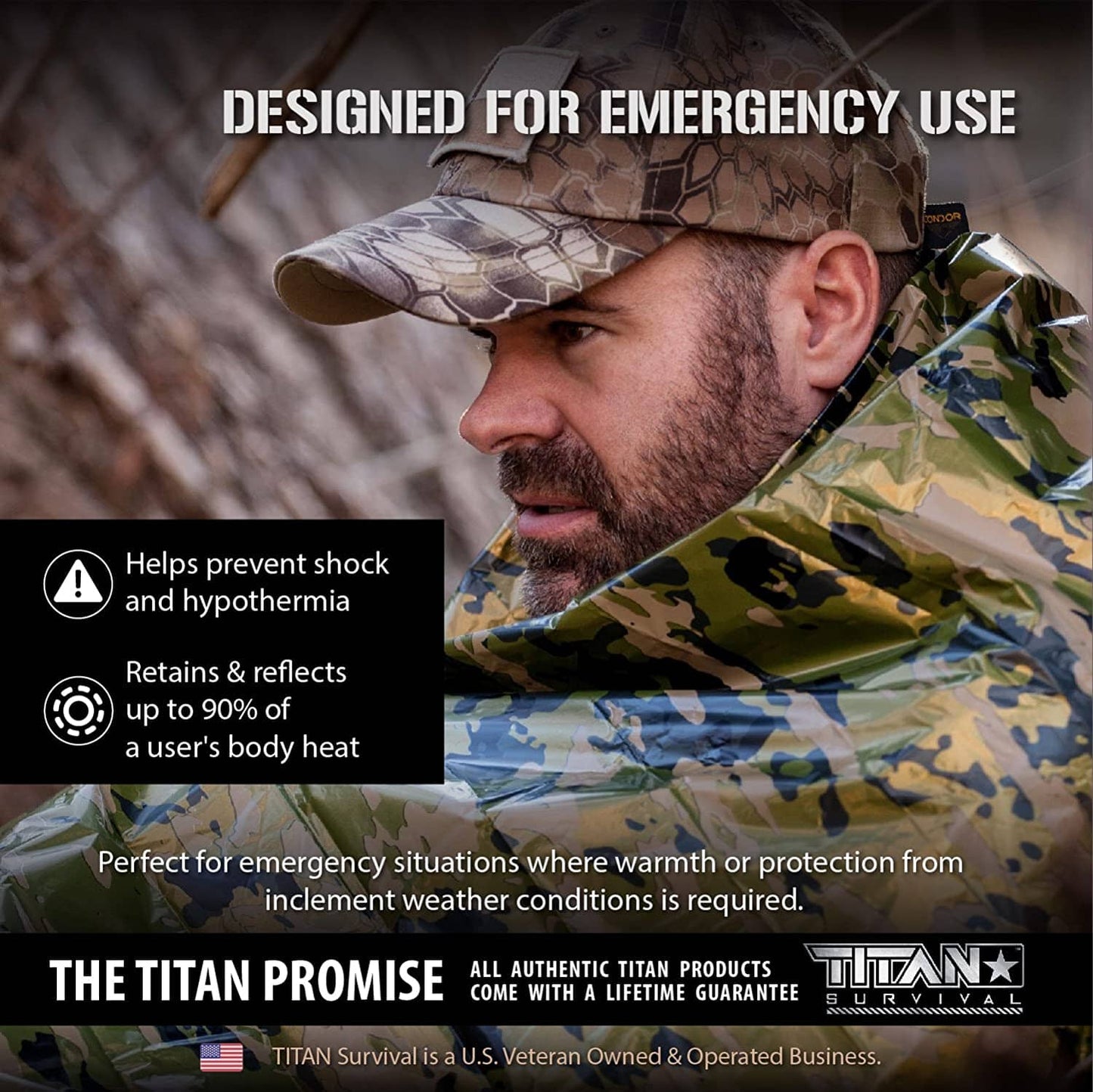 TITAN Survival XL Emergency Survival Blankets, 5-Pack