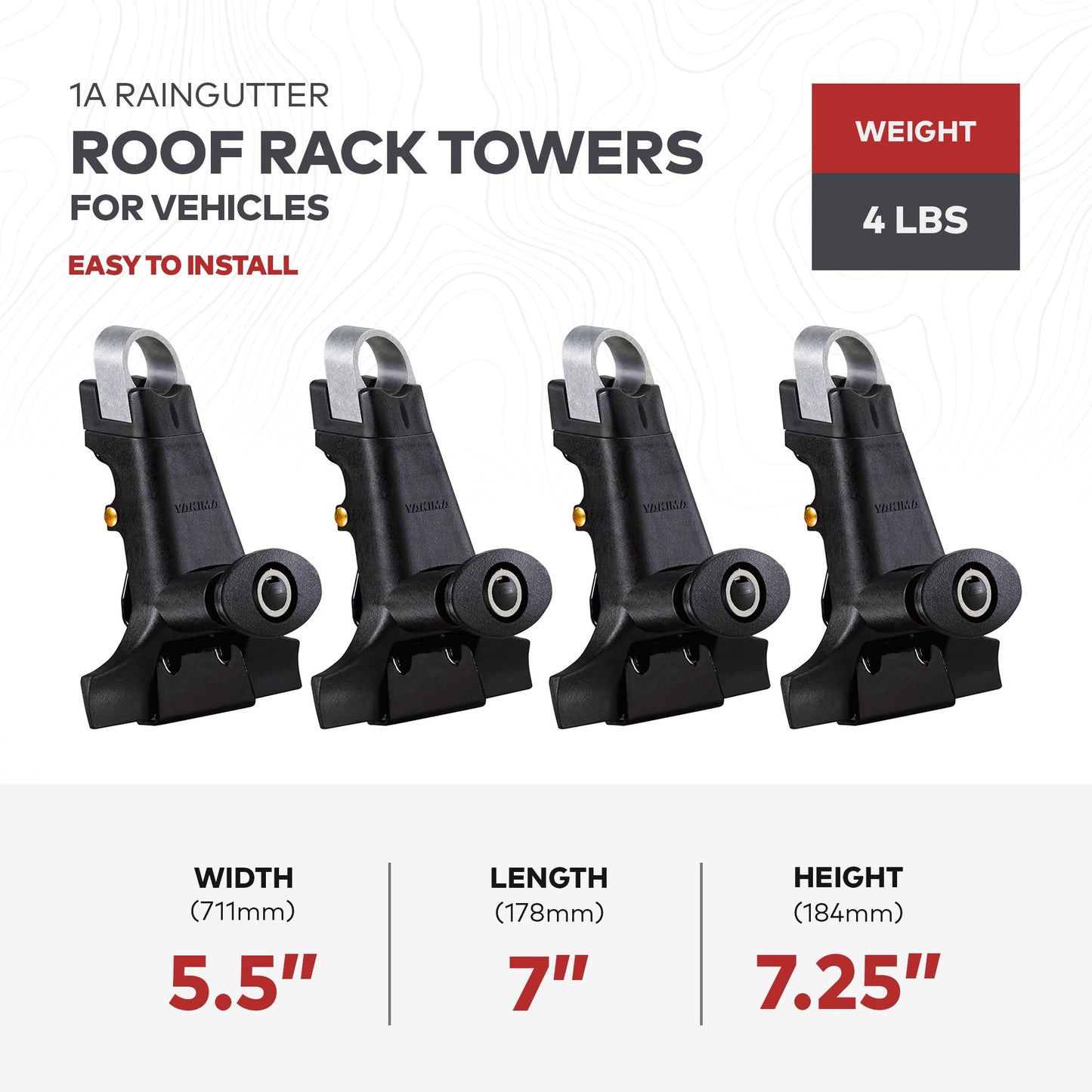 Yakima 1A Raingutter Roof Rack Towers for Vehicles, Compatible w/Yakima Roundbar - Angler's Pro Tackle & Outdoors