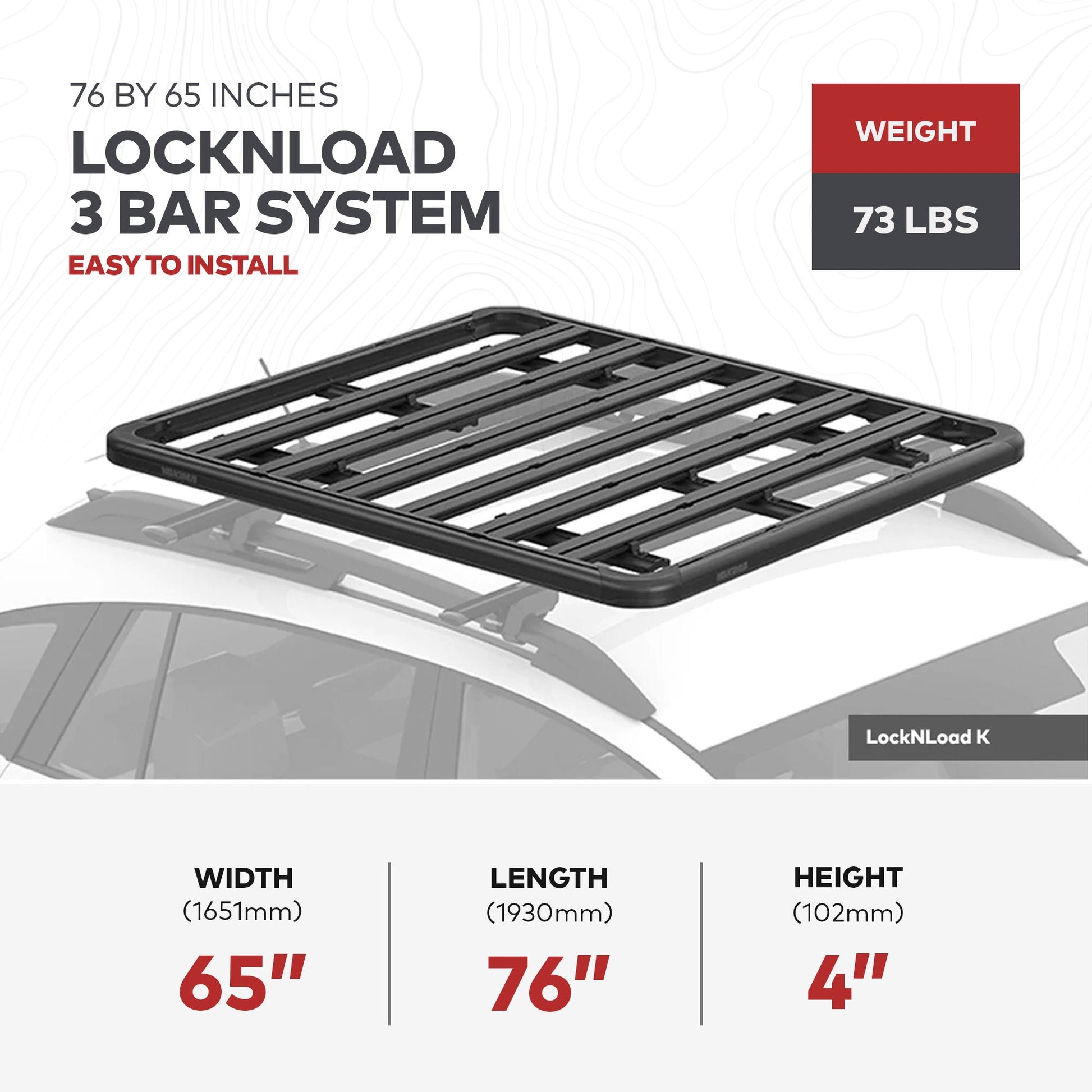 Yakima 76 by 65 Inch LockNLoad 3 Bar System Heavy Duty Roof Rack Platform, Black - Angler's Pro Tackle & Outdoors