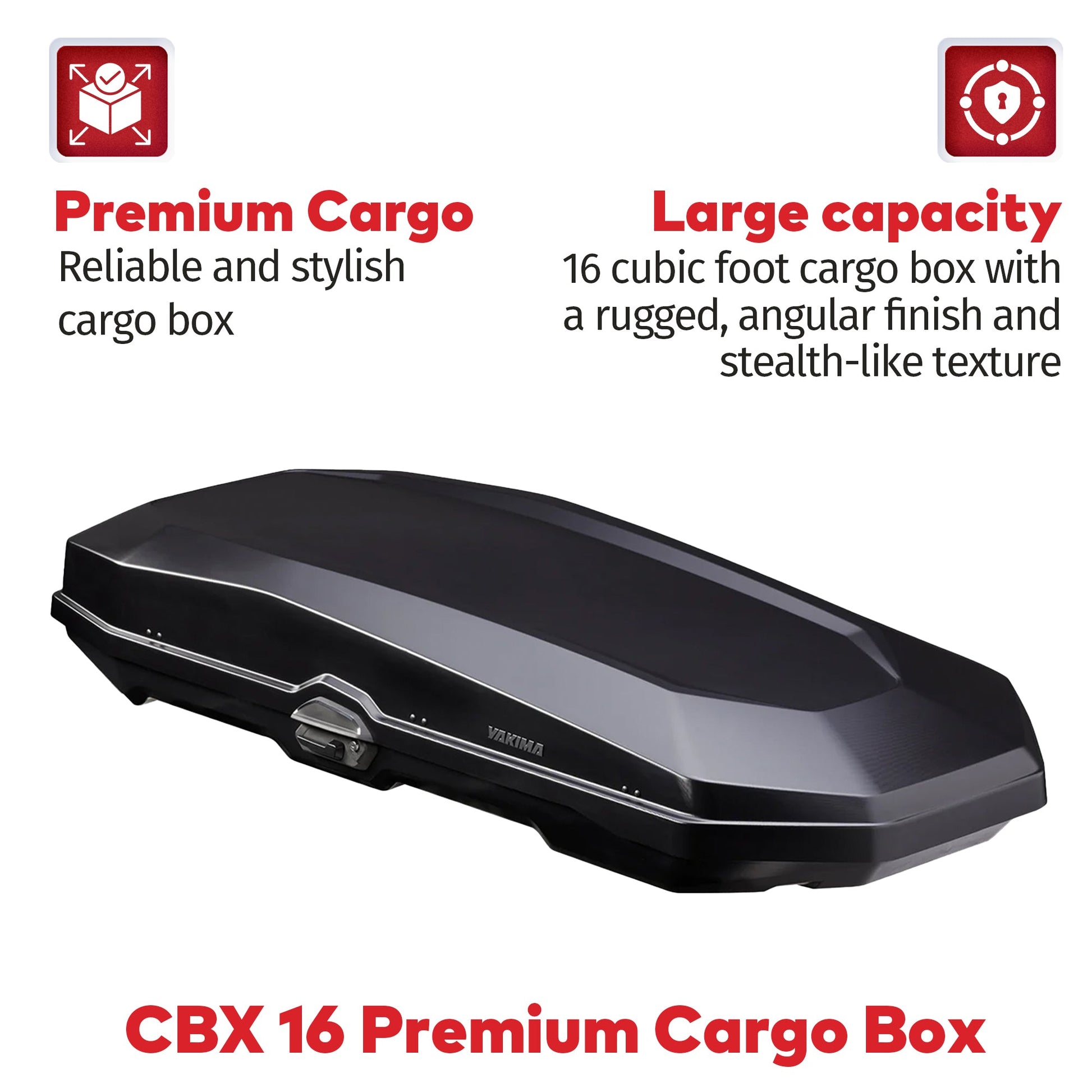 Yakima CBX 16 Rooftop Cargo Rugged Carrier Box, Fits StreamLine Crossbar Black - Angler's Pro Tackle & Outdoors